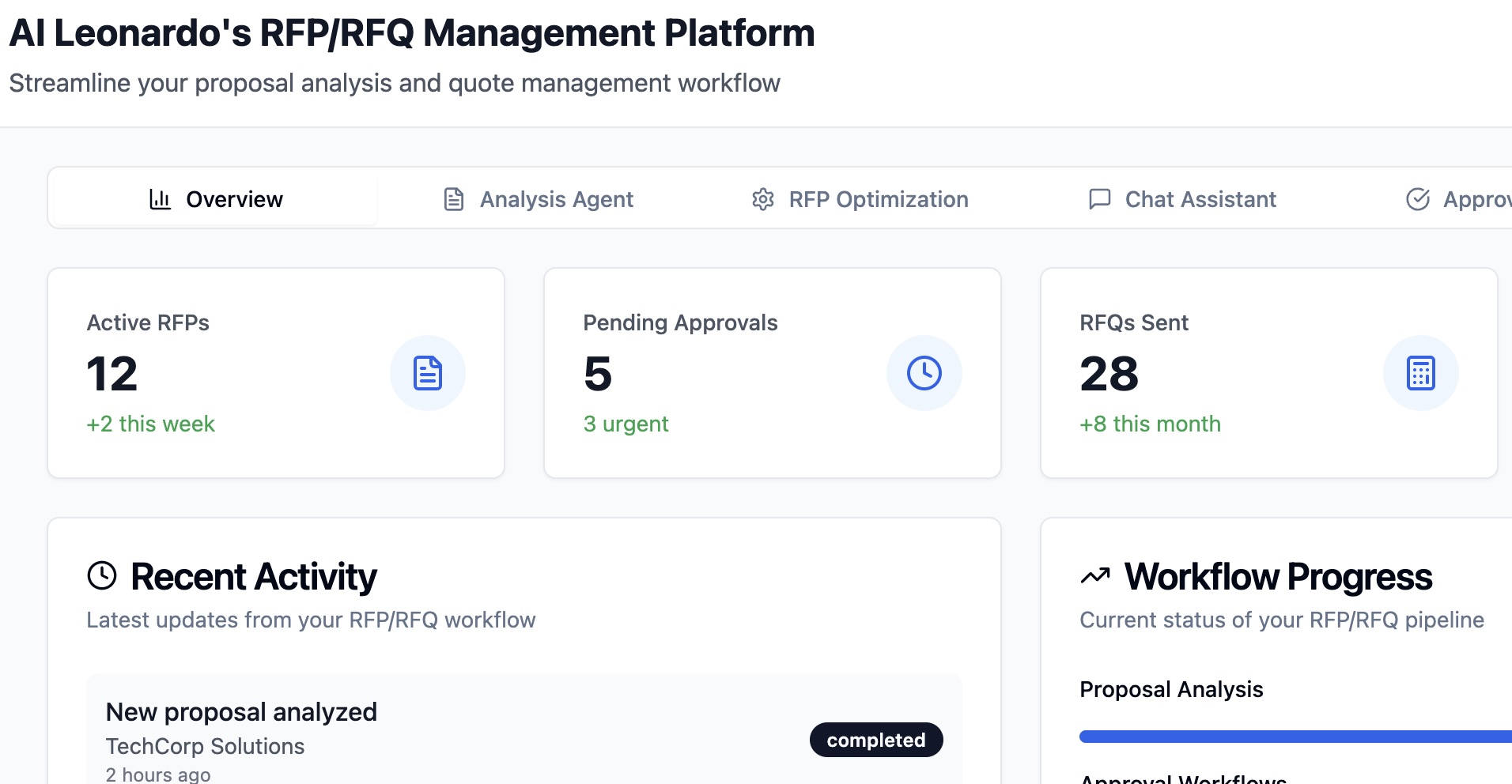 AI Leonardos RFP RFX Management Platform